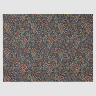 Papel De Seda Botânico Floral Floresta Escura e Sombria de Meia-