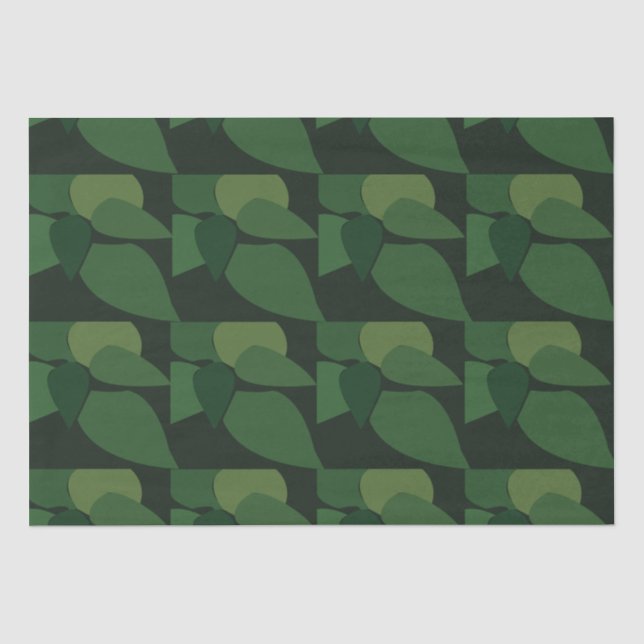 Papel De Seda Botânico Folhas Verdes (Frente )