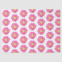 Papel de Seda Botânico Rosa Peônia para Embrulho d