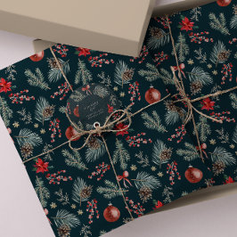 Papel De Seda Botânicos de Inverno Laço Coquette | Natal
