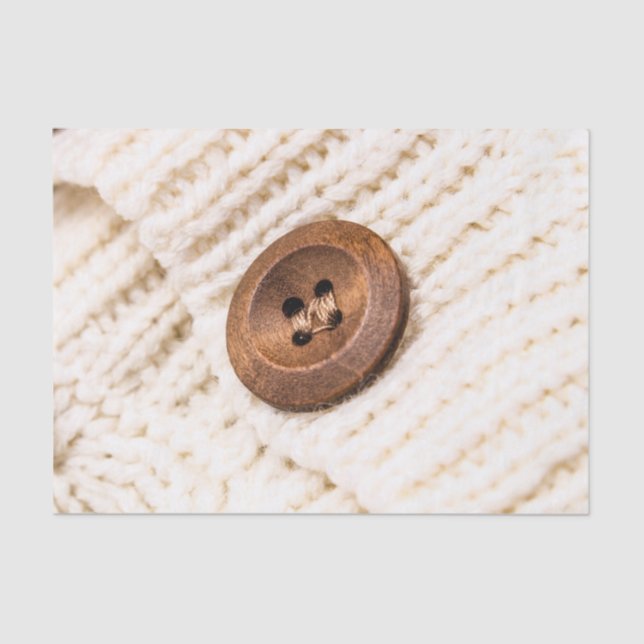 Papel De Seda Botão do suéter cardíaco creme marrom (Frente )