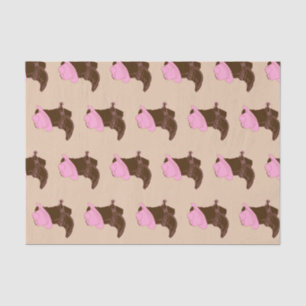 Papel De Seda Botas ocidentais rústicas da vaqueira & chapéu