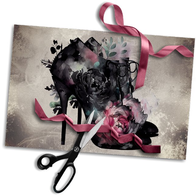 Papel De Seda Boudoir | Boinas de alto salto rosa-rosa vitoriano (Criador carregado)