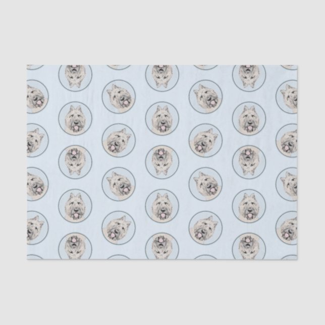 Papel De Seda Bouvier des Flandres pintura Fawn Brindle Dog Art (Frente )