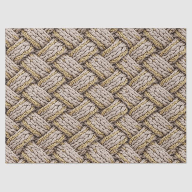 Papel De Seda Braided Thread Knit Texture – Warm Beige (3) (Frente )