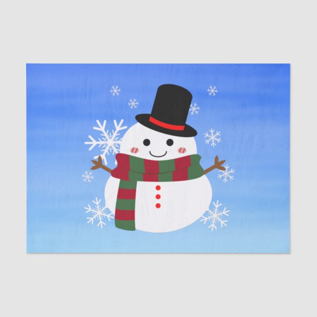 Papel De Seda Branca de Natal Snowman (Frente )