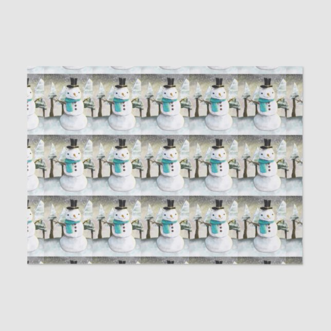 Papel De Seda Branca de Neve na Cena de Natal de inverno (Frente )