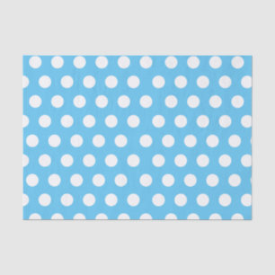 Papel De Seda Branco & Azul Grande Médio Bolinhas Festa