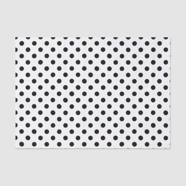 Papel De Seda Branco Com Bolinhas Pretas (Frente )