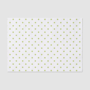PAPEL DE SEDA BRANCO COM BOLINHAS VERDES LIMÕES PÁLIDAS