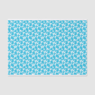 PAPEL DE SEDA BRANCO COM PADRÕES AQUA PAISLEY