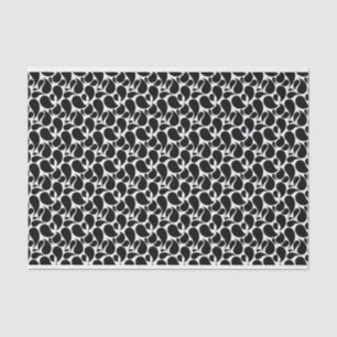 PAPEL DE SEDA BRANCO COM PADRÕES PRETOS DE PAISLEY