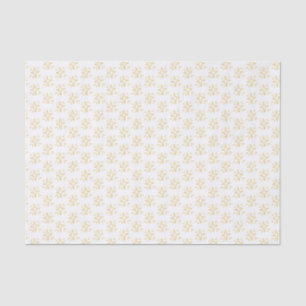 Papel De Seda Branco de padrão de estrelas Dourado e simples