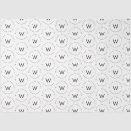 Papel De Seda Branco moderno minimalista monograma