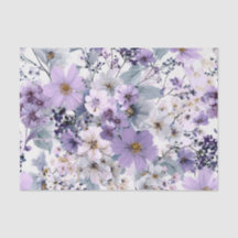 Branco Rústico Lilás Floral Boho Vintage