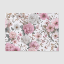 Branco Rústico Rosa Floral Boho Vintage