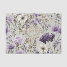 Branco Rústico Roxo Vintage Boho Floral