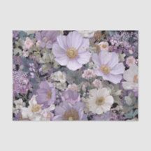 Branco Rústico Roxo Vintage Boho Floral