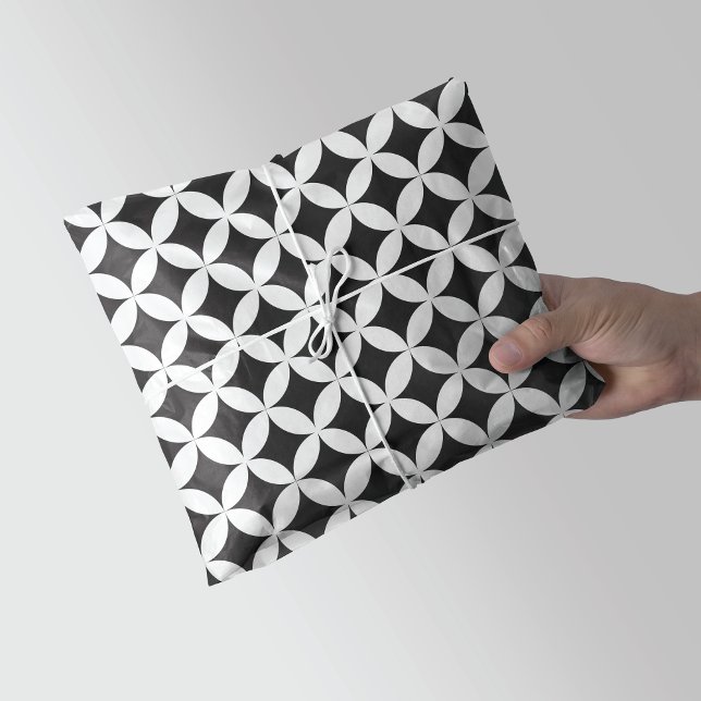 Papel De Seda Branco sobre a Geometria do Diamante Preto (Criador carregado)