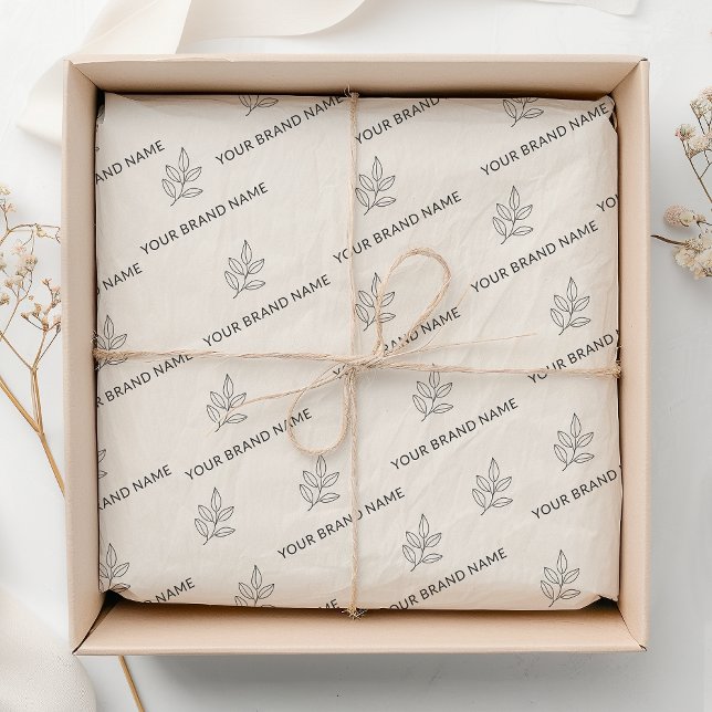 Papel De Seda Branded Small Business Minimalist Cream  (Criador carregado)