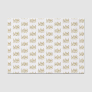Papel De Seda Brasão de Castelo Heráldico Vintage #2 Falso Ouro
