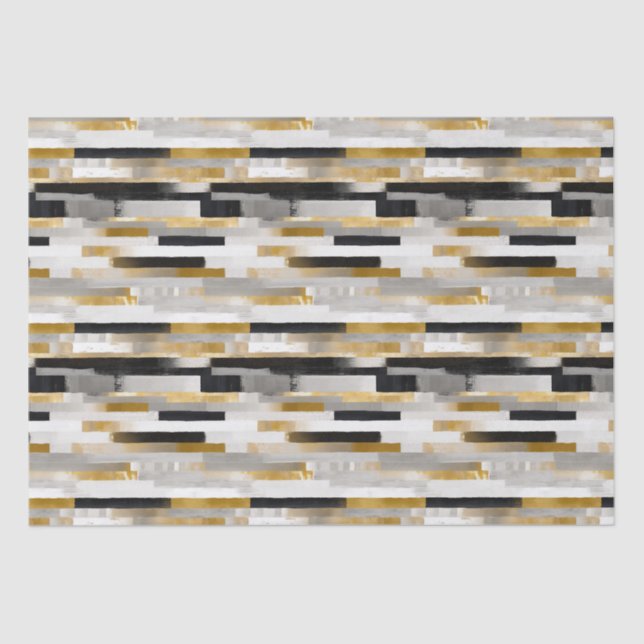 Papel De Seda Brick Bond Brushstrokes Padrão Geométrico (Frente )