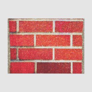 Papel De Seda Brick Vermelho e Glitter Feriado Feriado Moderno G