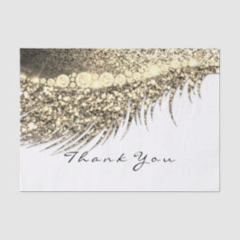 Papel De Seda Bridal Dourada Brilho Obrigado Olhos Branco