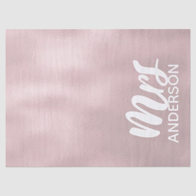 Papel De Seda Bride Rosa Dourada Sra. Surname (Frente )
