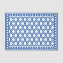 Bright Blue Modern Bone Inlay Decoupage Paper