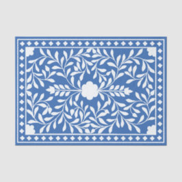 Papel De Seda Bright Blue Traditional Bone Inlay Decoupage Paper