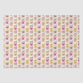 Papel De Seda Bright Boba Tea Pattern