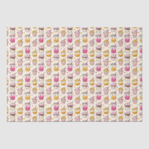 Papel De Seda Bright Boba Tea Pattern