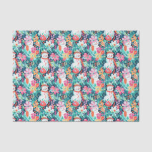 Papel De Seda Bright Palm Beach Christmas Snowman