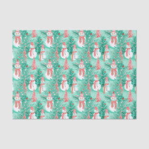 Papel De Seda Bright Palm Beach Christmas Snowmen