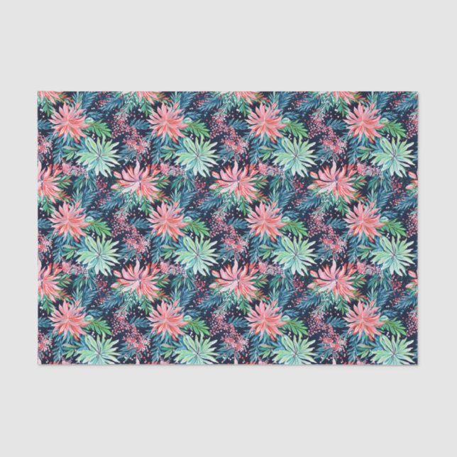 Papel De Seda Bright Palm Beach Floral Greenery (Frente )