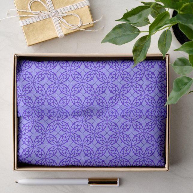 Papel De Seda Bright Purple Filigree Pattern (Presente)
