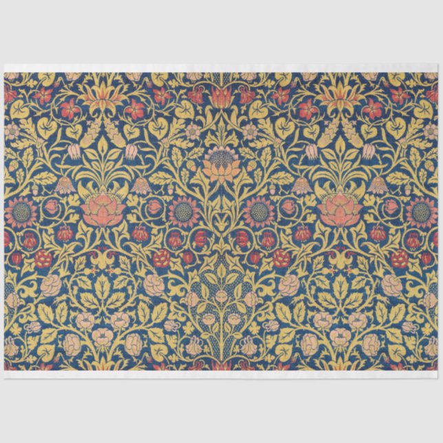 Papel De Seda Bright Violet e Columbine (por William Morris) (Frente )