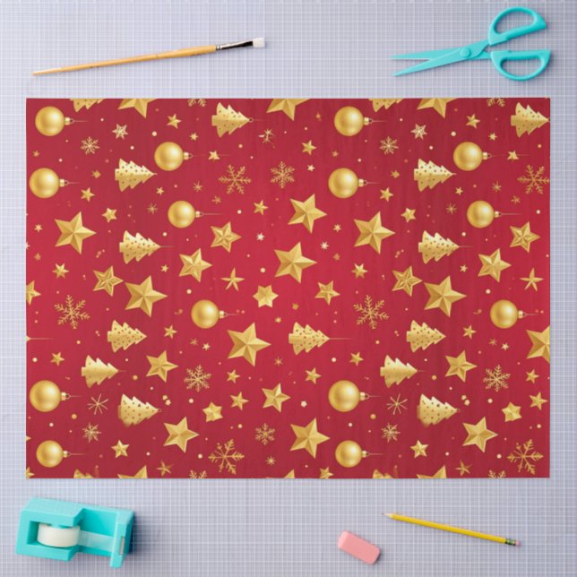 Papel De Seda Brilhando Forte na Noite de Natal (Arte )