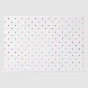 Papel De Seda Brilho Branco e Dourado Bolinhas