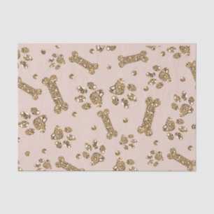 Papel De Seda Brilho Dourado Bege Rubor Pata Osso Cachorrinho Cã