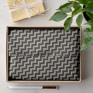 Papel De Seda Brilho Dourado de prata Chevron no preto