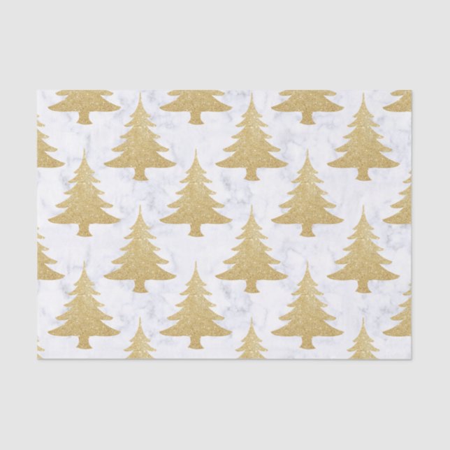 Papel De Seda Brilho Dourado elegante & árvore de Natal de (Frente )