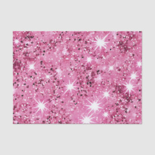 Papel De Seda Brilho Estrelas Rosa Quente Purpurina