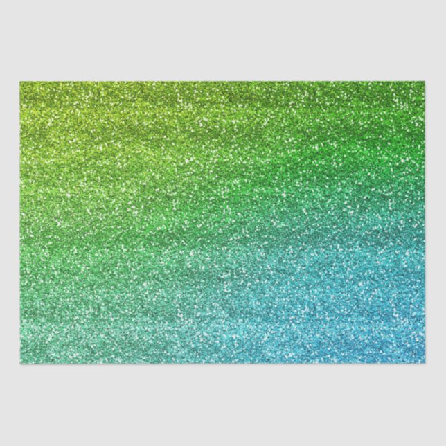 Papel De Seda Brilho Verde e Gradiente Azul Brilhante (Frente )
