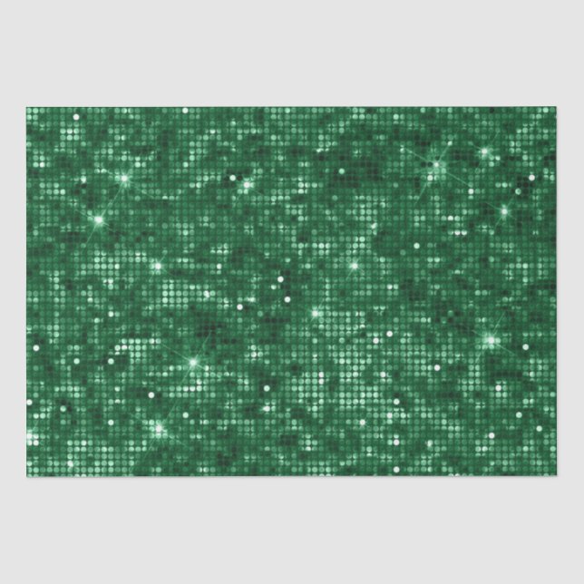 Papel De Seda Brilho Verde Feriado Natal Brilho (Frente )