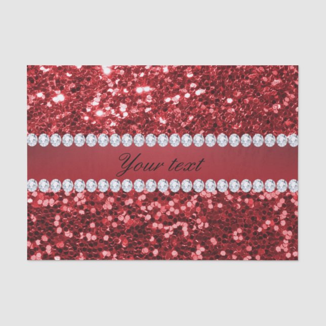 Papel De Seda Brilho vermelho e diamantes do falso (Frente )