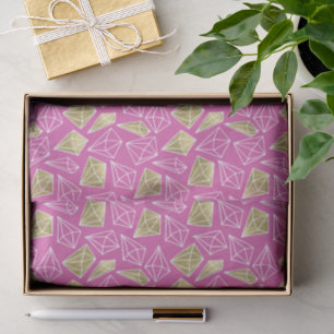Papel De Seda Brincadeiras de Diamantes Dourados Rosa-Chic Anive