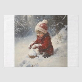 Papel De Seda Brincando na neve