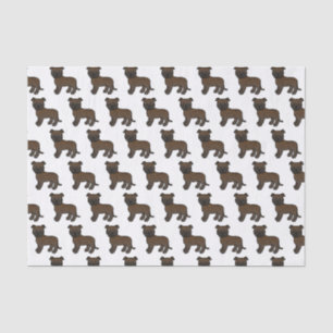 Papel De Seda Brindle English Staffie Cute Cartoon Dog Patterno
